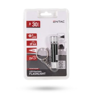 ENTAC ELEMLÁMPA 5 LED FEKETE, KULCSTARTÓS