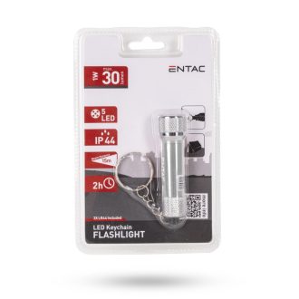 ENTAC ELEMLÁMPA 5LED EZÜST KULCSTARTÓS