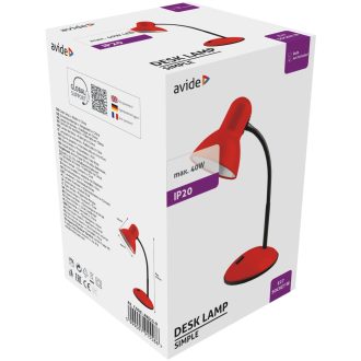AVIDE BASIC ASZTALI LÁMPA SIMPLE PIROSE