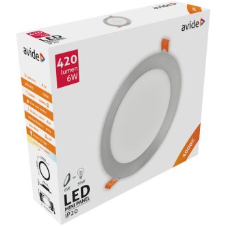 AVIDE LED MENNYEZETI LÁMPA ALU 6W 4000K
