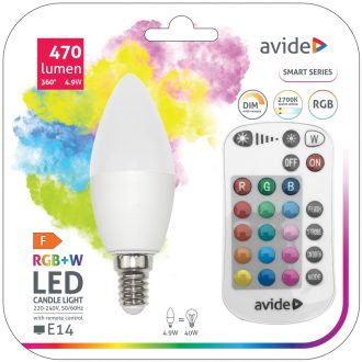 AVIDE SMART LED 4.9W 2700K+TÁVIRÁNYÍTÓ RGB