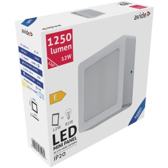 AVIDE LED FALI,NÉGYZET MENNYEZ.LÁMPA 12W CW