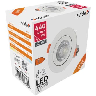 AVIDE LED BEÉPÍTHETŐ SPOT 38  KEREK 5W 4000K