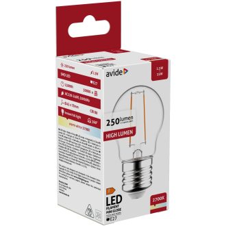 AVIDE LED FILAMENT MINI GLOBE 2,5W E27 2700K