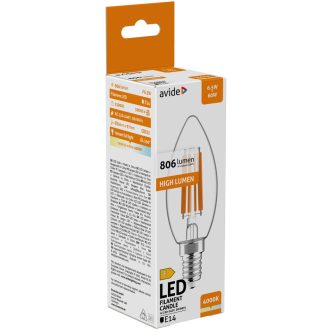 AVIDE LED FILAMENT GYERTYA 6.5W E14 4000K