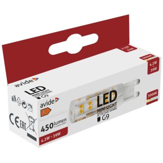 AVIDE LED G9 4,2W 3000K WW FEKVŐ