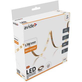 AVIDE LED SZALAG ÁGY SZENZOR 5V USB 1.2M 3000K