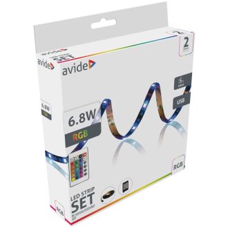 AVIDE LED SZALAG 5V IP65 2M+IR TÁV.