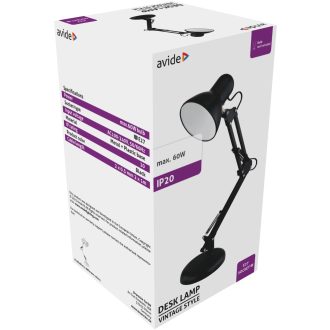 AVIDE BASIC ASZTALI LÁMPA VINTAGE FEKETE 60W