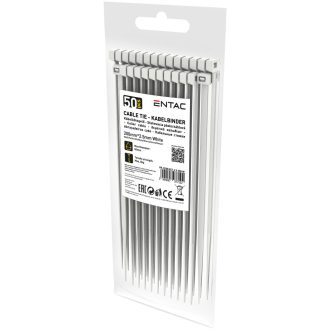ENTAC KÁBELKÖTEGELŐ 2,5X200 FEHÉR 50DB/CS