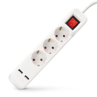 ENTAC ELOSZTÓ 3FOGLALAT, 2USB 3X1,5 3M KAPCS