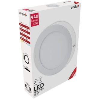 AVIDE LED PANEL BEÉPÍTHETŐ KEREK 12W ALU