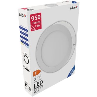 AVIDE LED LÁMPA, KEREK, FALRA SZER. 12W 6400K