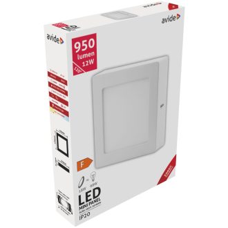 AVIDE LED PANEL BEÉPÍTHETŐ NÉGYZET 12W ALU