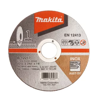 MAKITA VÁGÓKORONG INOX 115*1*22 B-12217