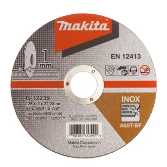 MAKITA VÁGÓKORONG INOX 125*1*22 B-12239
