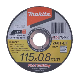 MAKITA V.KORONG INOX 115*0,8 B-45727