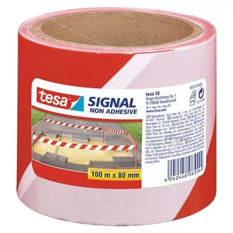 TESA SIGNAL KORDONSZALAG 100MX80MM PIROS-FEHÉR