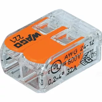 WAGO VEZETÉK ÖSSZEKÖTŐ 2*0,14-4MM2 221-412