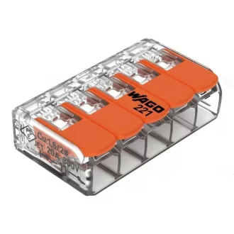 WAGO VEZETÉK ÖSSZEKÖTŐ 5*0,14-4MM2 221-415