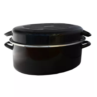 KACSASÜTŐ OVÁL ZOMÁNCOZOTT FÜLES 32 CM 4 LIT