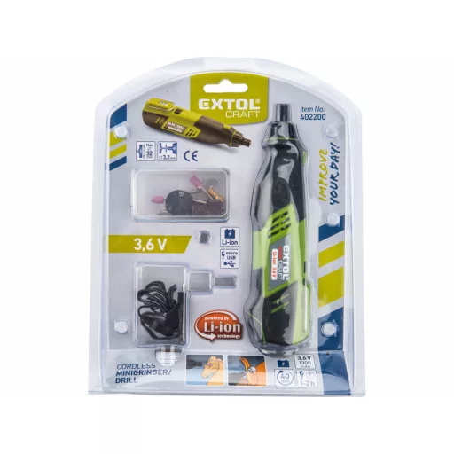 EXTOL AKKUS MINI KÖSZÖRŰ ÉSFÚRÓGÉP 3,6V USB